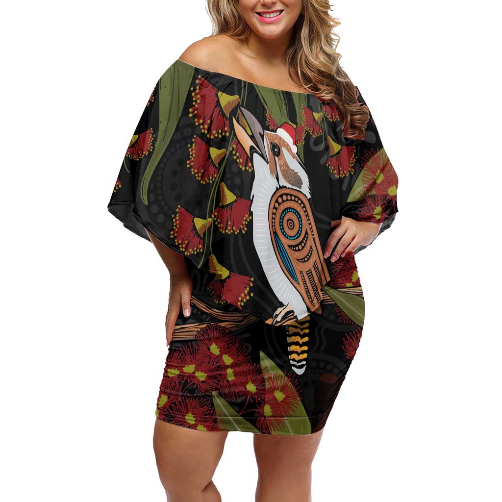 Australia Indigenous Christmas Off Shoulder Short Dress Kookaburra Aboriginal