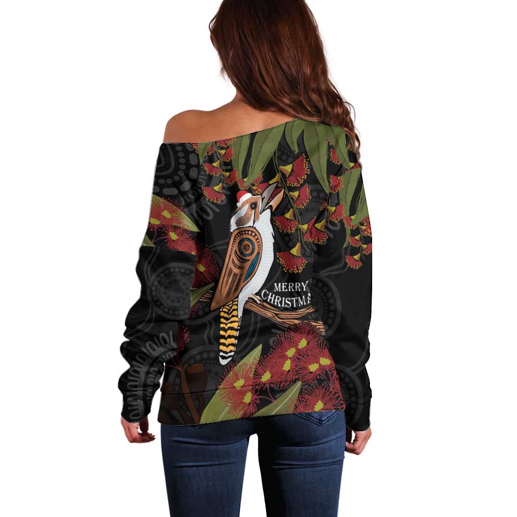 Australia Indigenous Christmas Off Shoulder Sweater Kookaburra Aboriginal