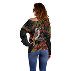 Australia Indigenous Christmas Off Shoulder Sweater Kookaburra Aboriginal