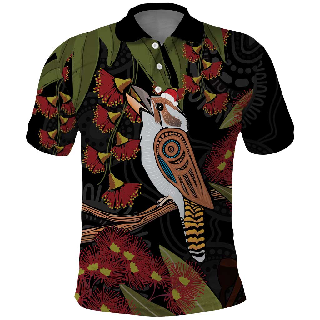 Australia Indigenous Christmas Polo Shirt Kookaburra Aboriginal