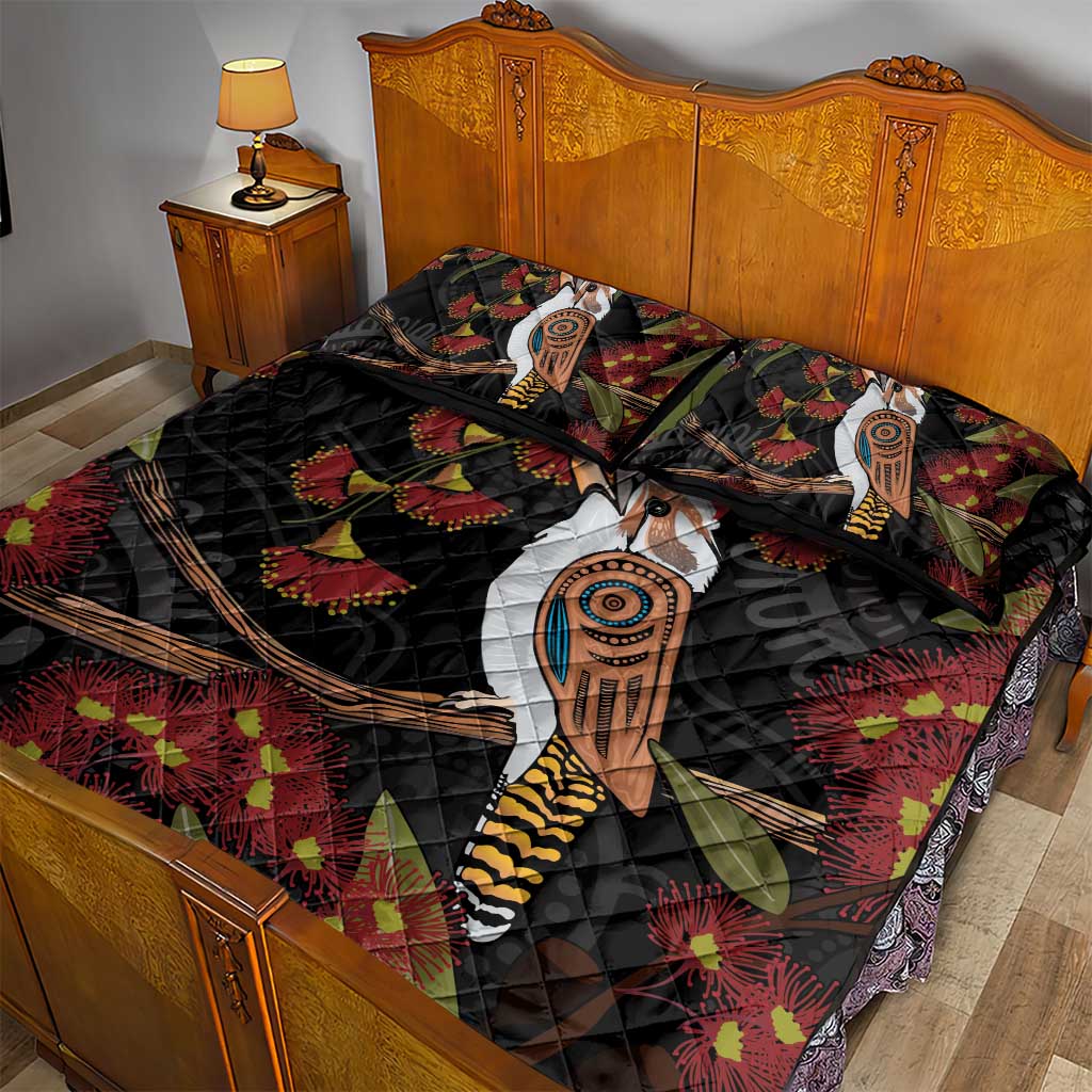 Australia Indigenous Christmas Quilt Bed Set Kookaburra Aboriginal