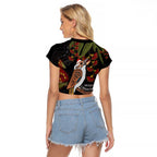 Australia Indigenous Christmas Raglan Cropped T Shirt Kookaburra Aboriginal