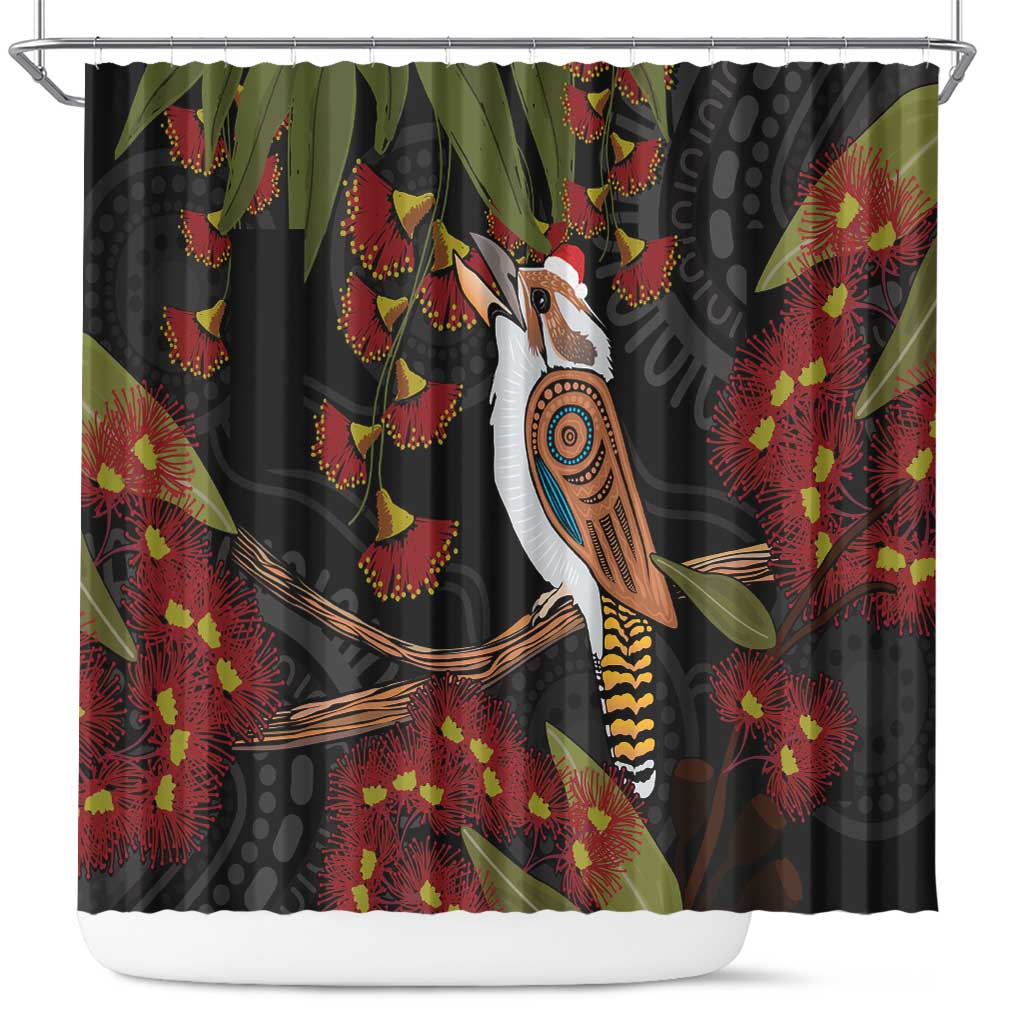 Australia Indigenous Christmas Shower Curtain Kookaburra Aboriginal