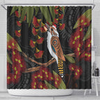 Australia Indigenous Christmas Shower Curtain Kookaburra Aboriginal