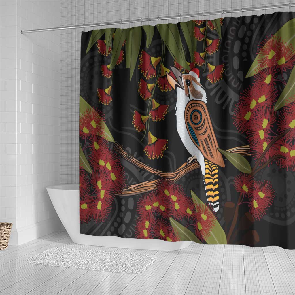 Australia Indigenous Christmas Shower Curtain Kookaburra Aboriginal