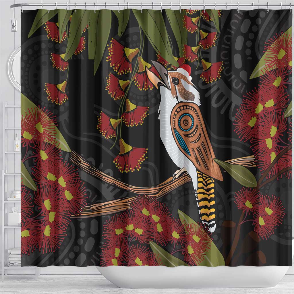 Australia Indigenous Christmas Shower Curtain Kookaburra Aboriginal