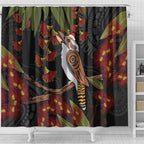 Australia Indigenous Christmas Shower Curtain Kookaburra Aboriginal