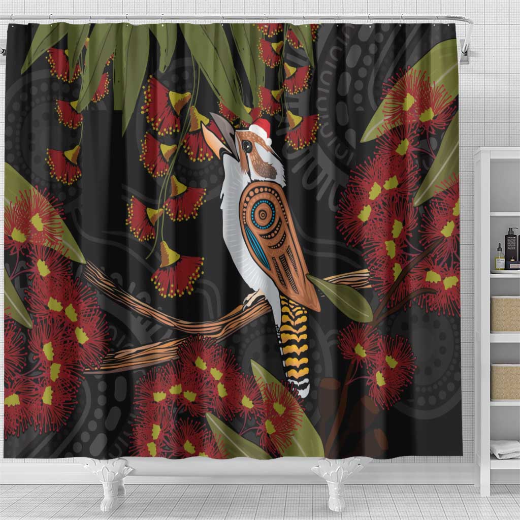Australia Indigenous Christmas Shower Curtain Kookaburra Aboriginal
