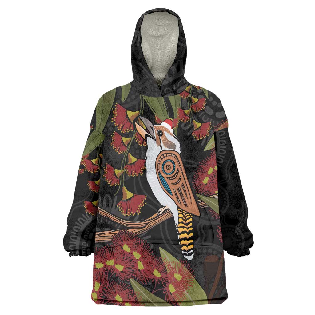 Australia Indigenous Christmas Wearable Blanket Hoodie Kookaburra Aboriginal