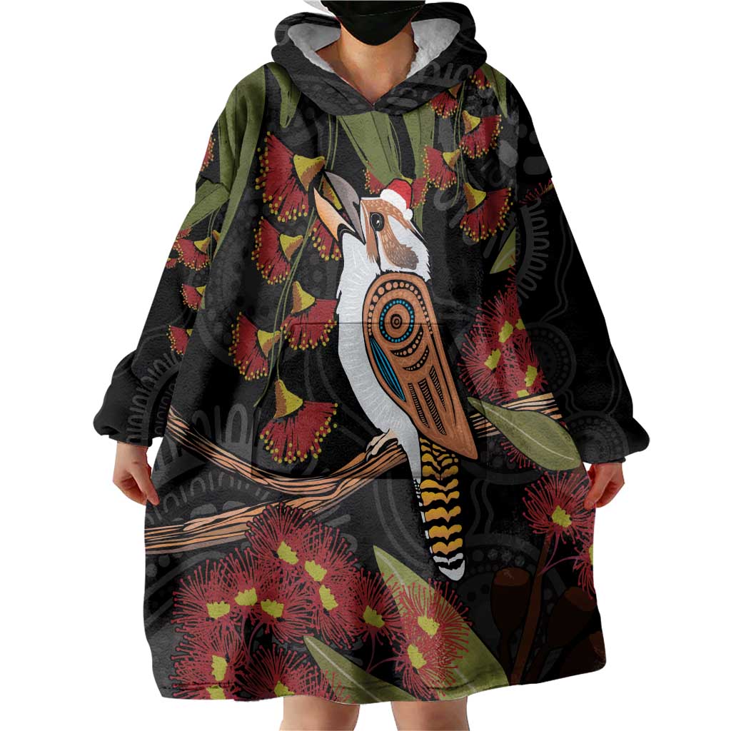 Australia Indigenous Christmas Wearable Blanket Hoodie Kookaburra Aboriginal