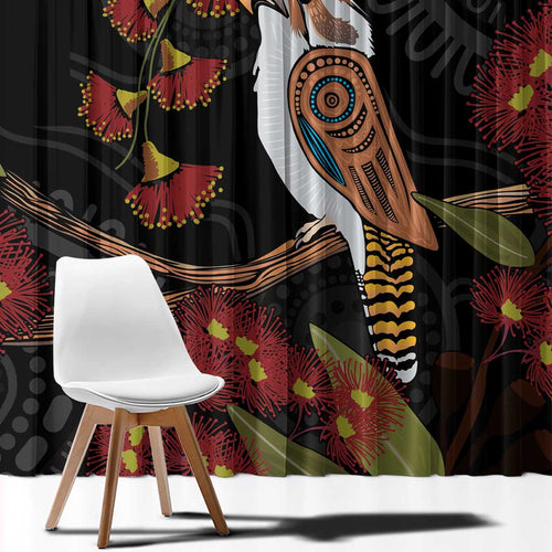 Australia Indigenous Christmas Window Curtain Kookaburra Aboriginal