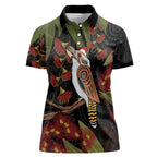 Australia Indigenous Christmas Women Polo Shirt Kookaburra Aboriginal