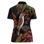 Australia Indigenous Christmas Women Polo Shirt Kookaburra Aboriginal