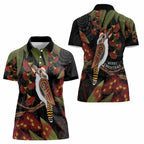 Australia Indigenous Christmas Women Polo Shirt Kookaburra Aboriginal