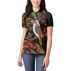 Australia Indigenous Christmas Women Polo Shirt Kookaburra Aboriginal