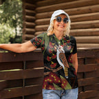 Australia Indigenous Christmas Women Polo Shirt Kookaburra Aboriginal