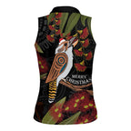 Australia Indigenous Christmas Women Sleeveless Polo Shirt Kookaburra Aboriginal