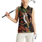 Australia Indigenous Christmas Women Sleeveless Polo Shirt Kookaburra Aboriginal