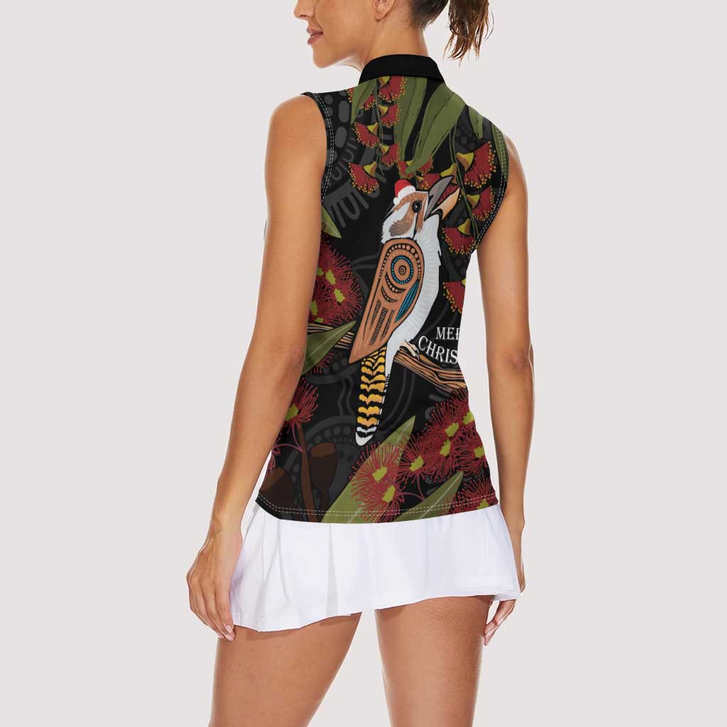Australia Indigenous Christmas Women Sleeveless Polo Shirt Kookaburra Aboriginal