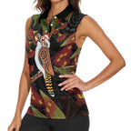Australia Indigenous Christmas Women Sleeveless Polo Shirt Kookaburra Aboriginal