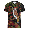 Australia Indigenous Christmas Women V-Neck T-Shirt Kookaburra Aboriginal