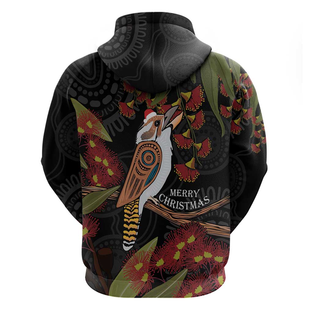 Australia Indigenous Christmas Zip Hoodie Kookaburra Aboriginal