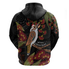 Australia Indigenous Christmas Zip Hoodie Kookaburra Aboriginal