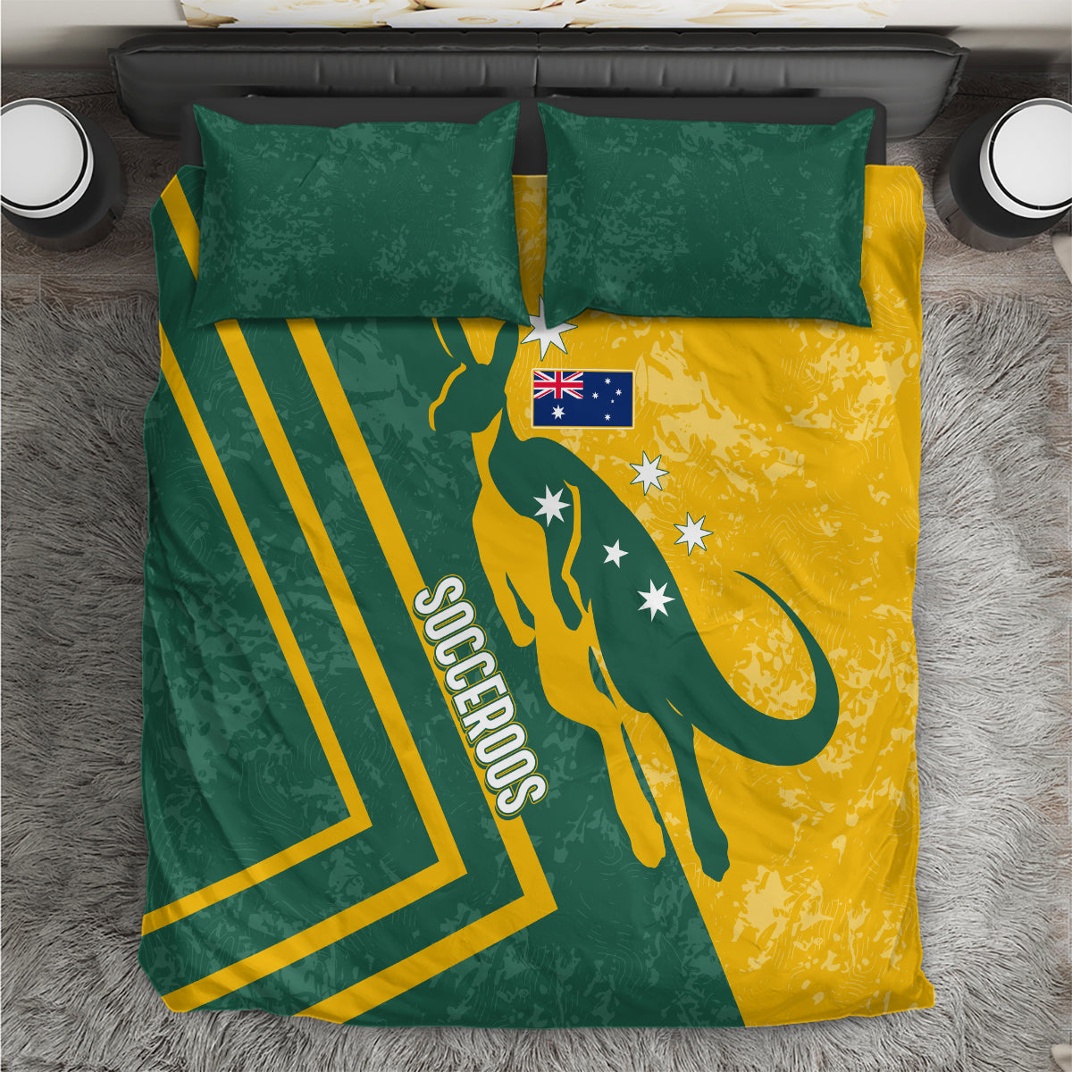 personalised-australia-soccer-bedding-set-green-gold-go-socceroos
