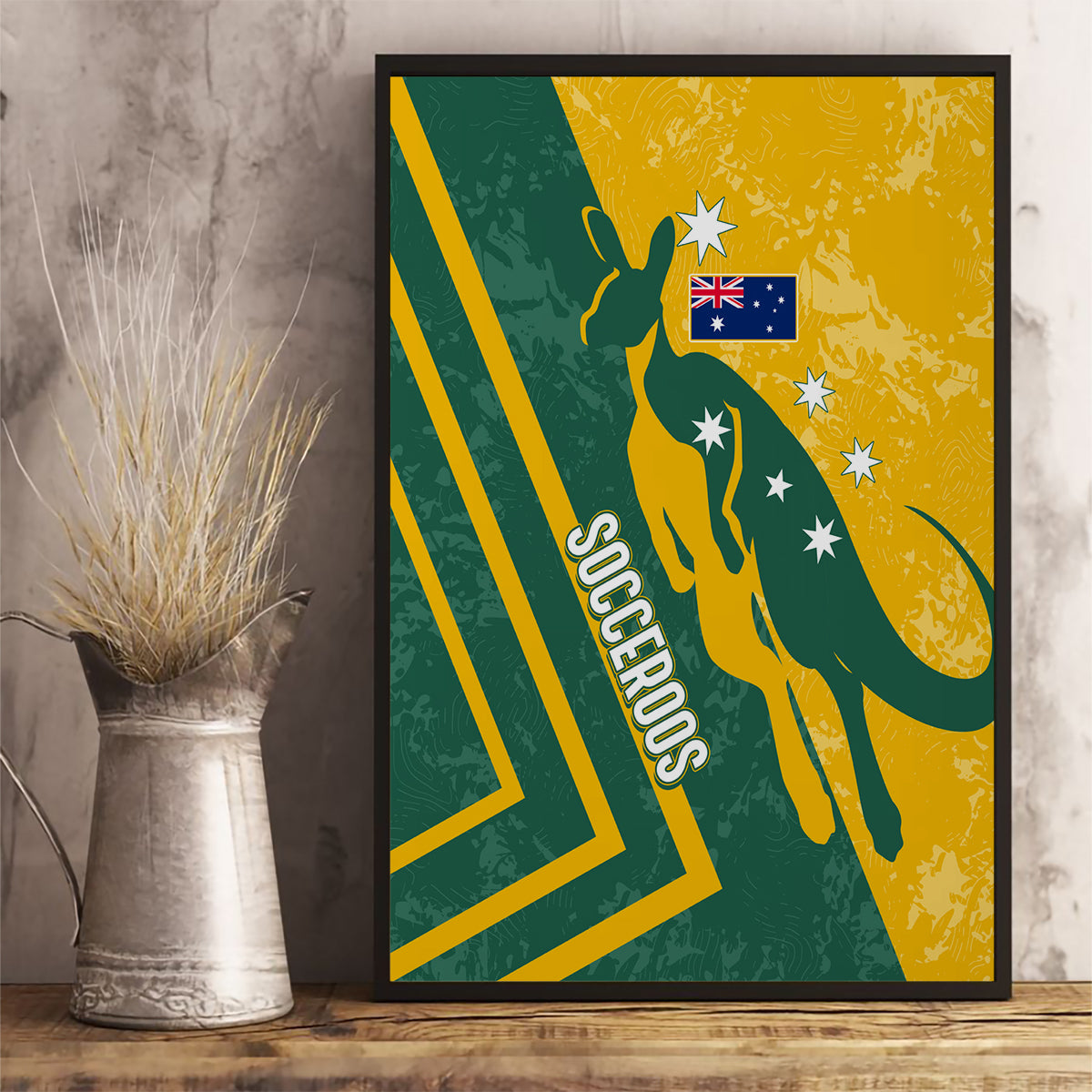 personalised-australia-soccer-canvas-wall-art-green-gold-go-socceroos
