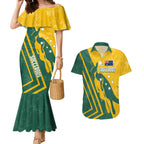 personalised-australia-soccer-couples-matching-mermaid-dress-and-hawaiian-shirt-green-gold-go-socceroos