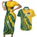 personalised-australia-soccer-couples-matching-short-sleeve-bodycon-dress-and-hawaiian-shirt-green-gold-go-socceroos