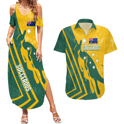 personalised-australia-soccer-couples-matching-summer-maxi-dress-and-hawaiian-shirt-green-gold-go-socceroos
