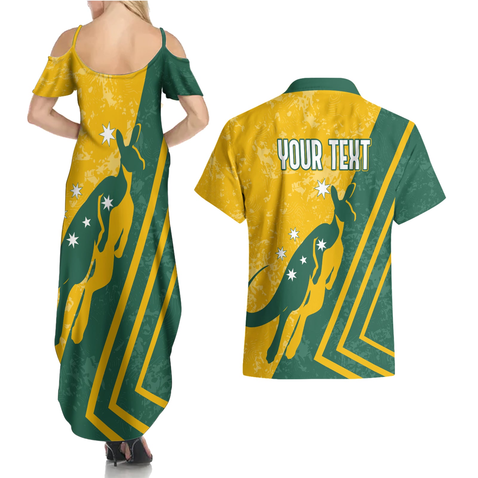 personalised-australia-soccer-couples-matching-summer-maxi-dress-and-hawaiian-shirt-green-gold-go-socceroos