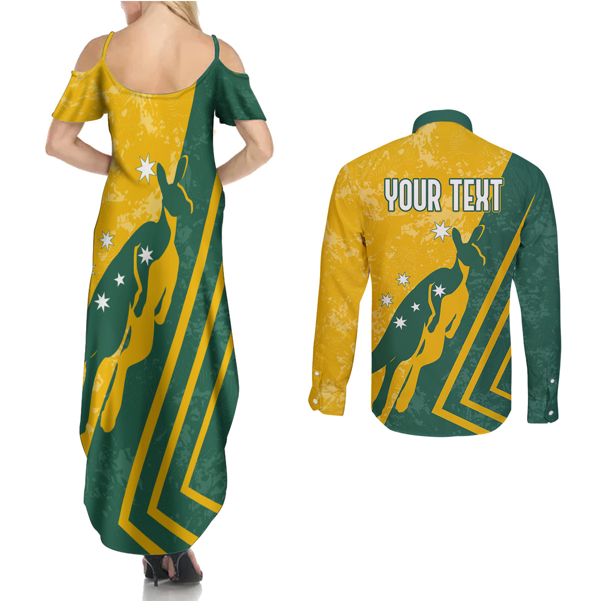 personalised-australia-soccer-couples-matching-summer-maxi-dress-and-long-sleeve-button-shirt-green-gold-go-socceroos