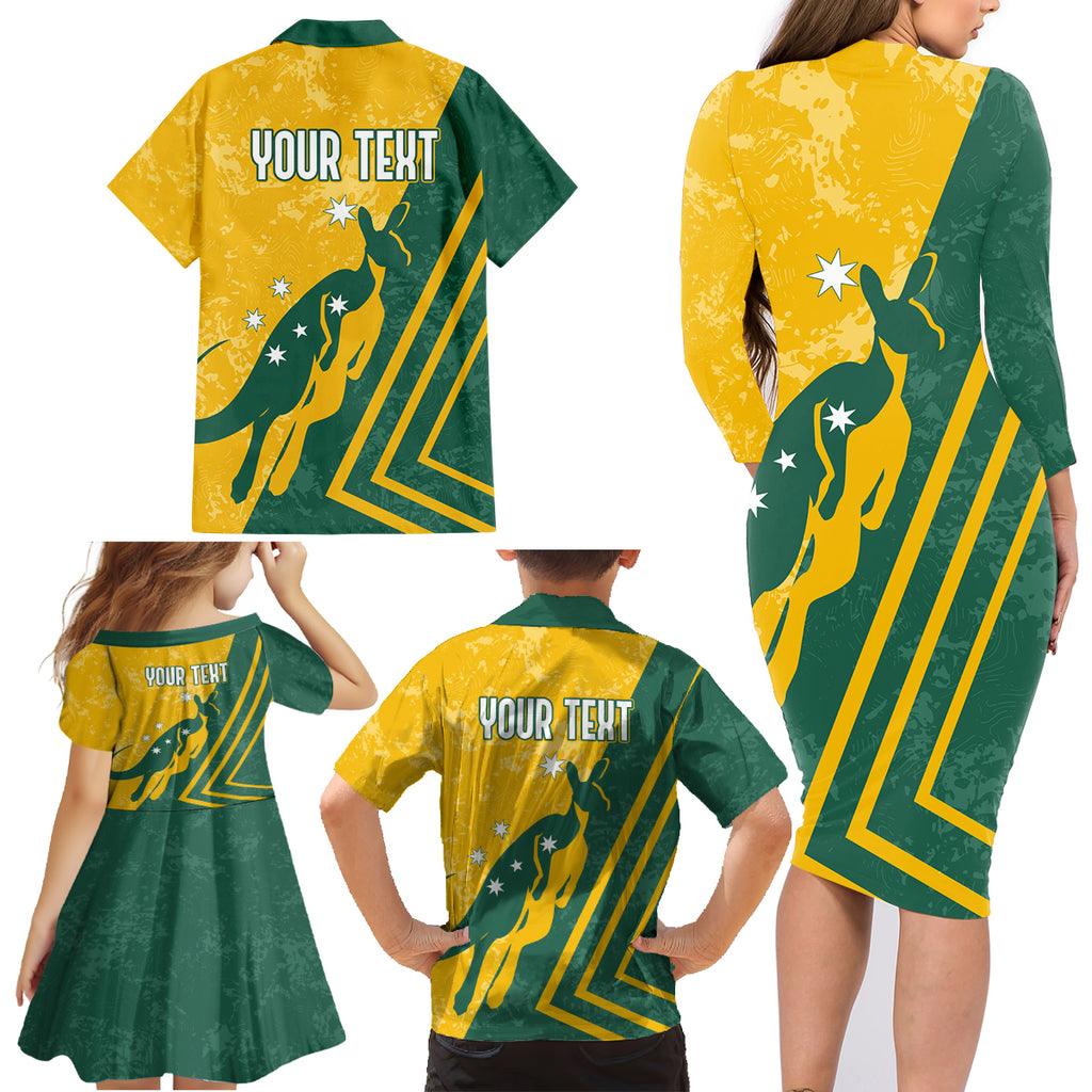 personalised-australia-soccer-family-matching-long-sleeve-bodycon-dress-and-hawaiian-shirt-green-gold-go-socceroos