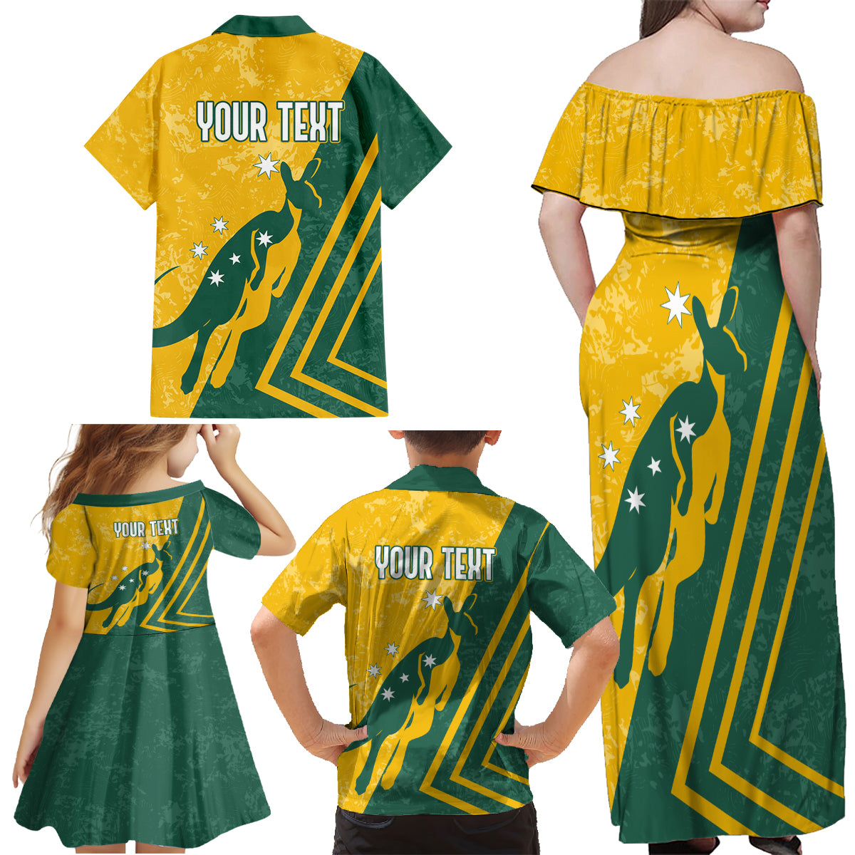 personalised-australia-soccer-family-matching-off-shoulder-maxi-dress-and-hawaiian-shirt-green-gold-go-socceroos