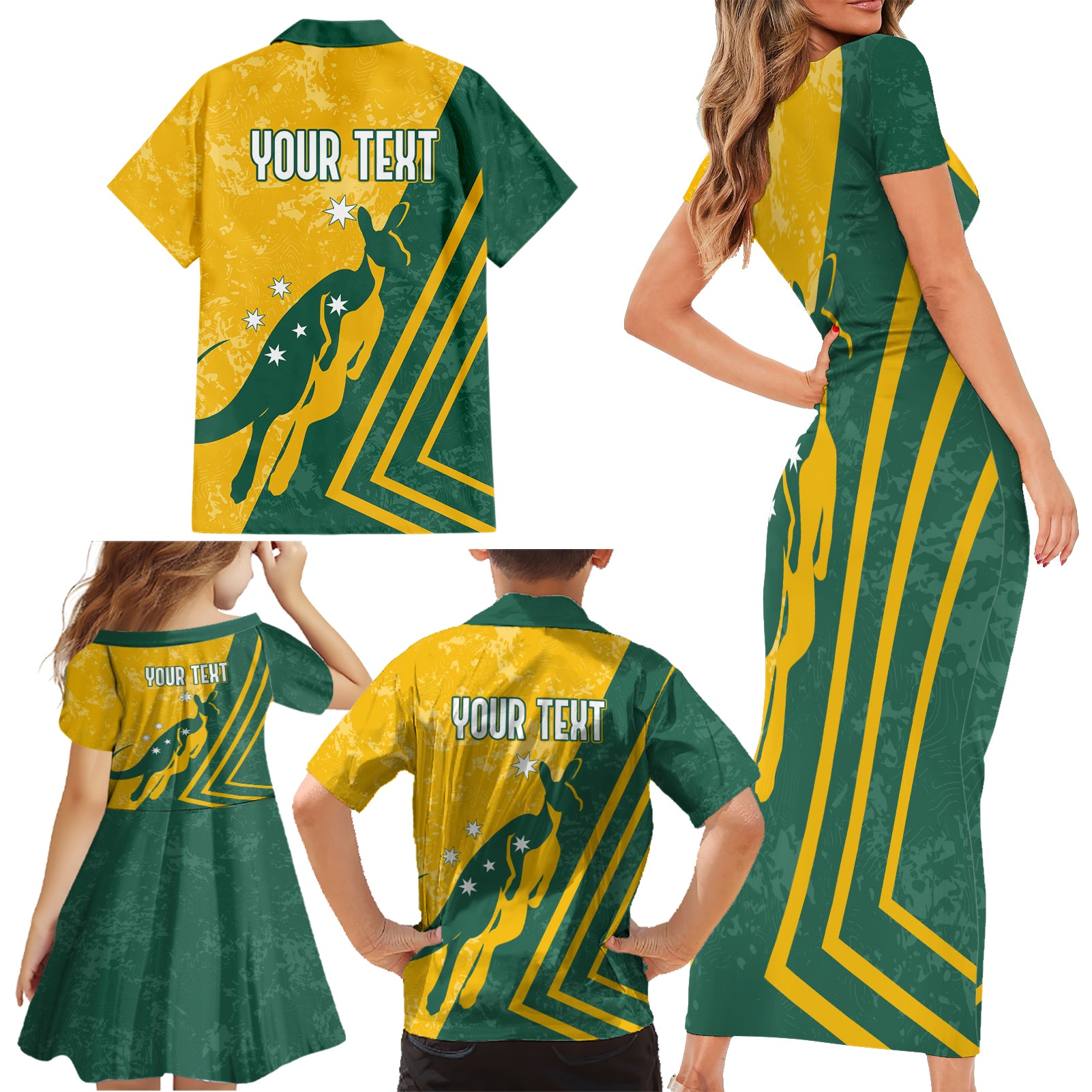 personalised-australia-soccer-family-matching-short-sleeve-bodycon-dress-and-hawaiian-shirt-green-gold-go-socceroos