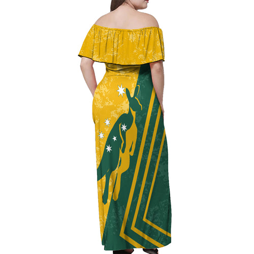 personalised-australia-soccer-off-shoulder-maxi-dress-green-gold-go-socceroos