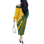 personalised-australia-soccer-off-the-shoulder-long-sleeve-dress-green-gold-go-socceroos