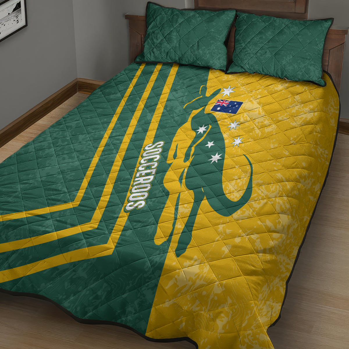 personalised-australia-soccer-quilt-bed-set-green-gold-go-socceroos