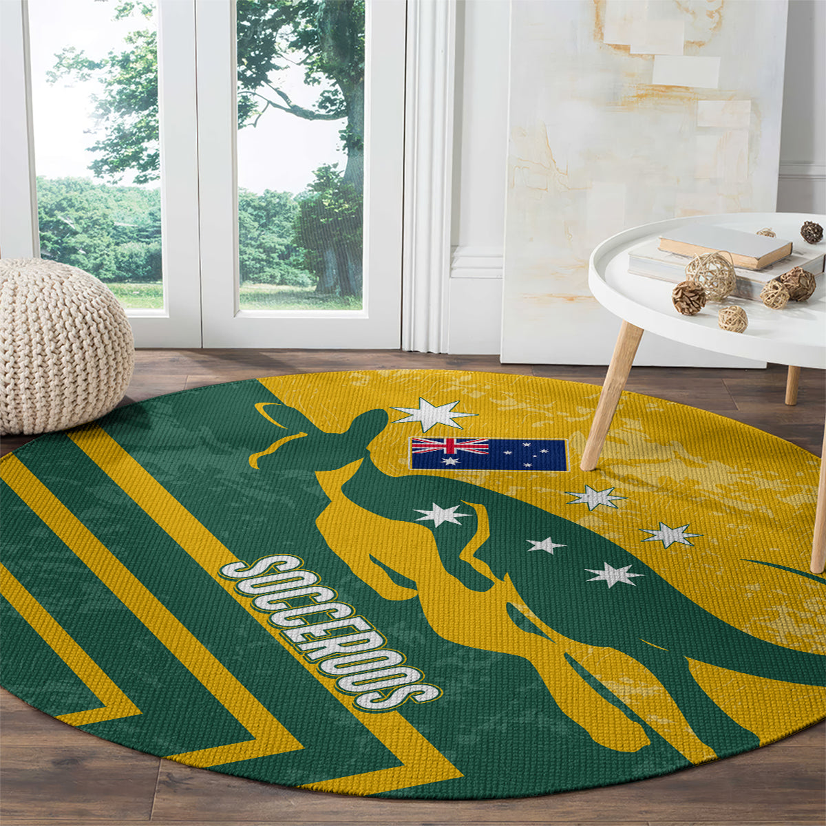 personalised-australia-soccer-round-carpet-green-gold-go-socceroos