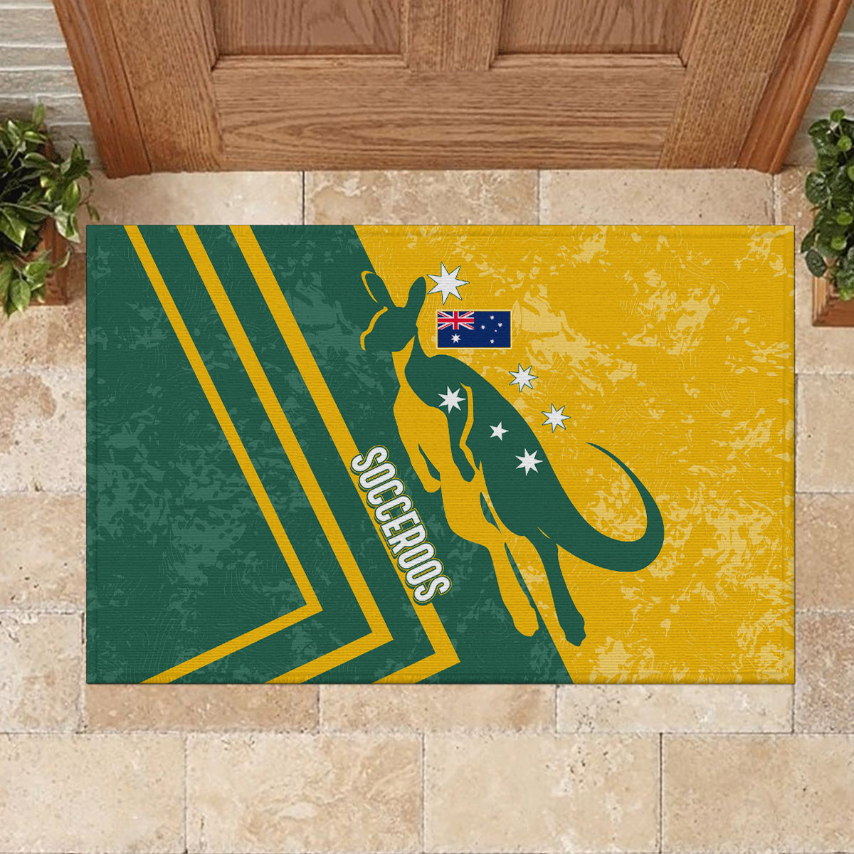 personalised-australia-soccer-rubber-doormat-green-gold-go-socceroos