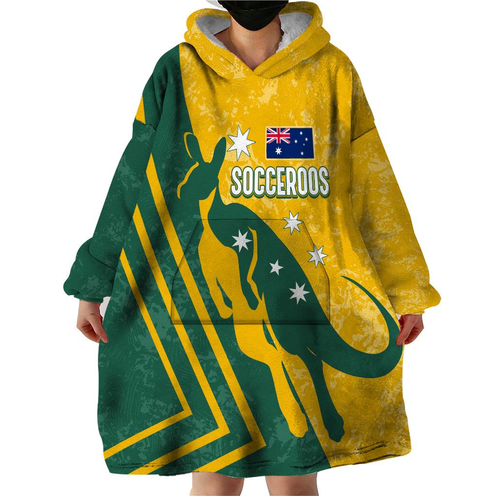 personalised-australia-soccer-wearable-blanket-hoodie-green-gold-go-socceroos
