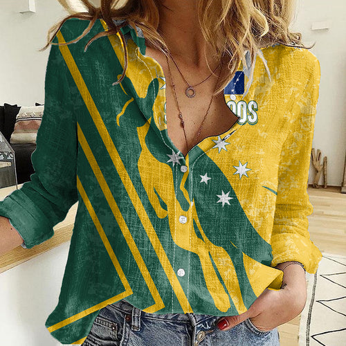 personalised-australia-soccer-women-casual-shirt-green-gold-go-socceroos