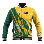 personalised-australia-socceroos-indigenous-baseball-jacket-green-gold