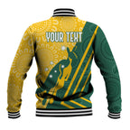 personalised-australia-socceroos-indigenous-baseball-jacket-green-gold
