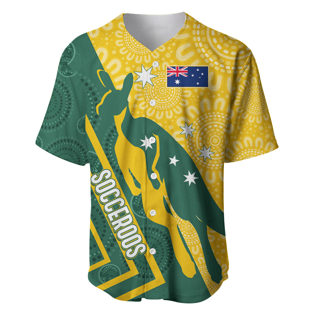 personalised-australia-socceroos-indigenous-baseball-jersey-green-gold