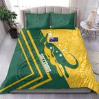 personalised-australia-socceroos-indigenous-bedding-set-green-gold