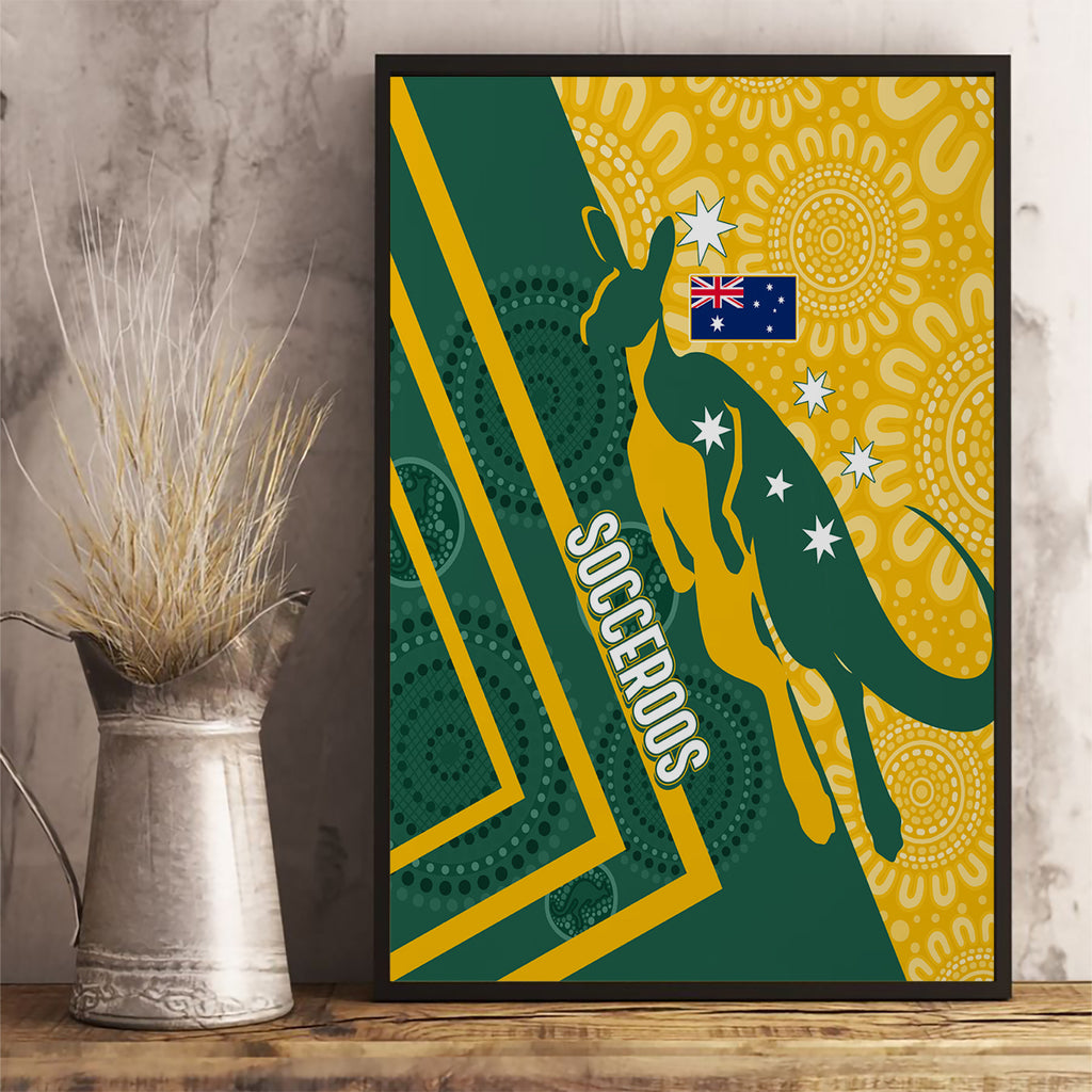 personalised-australia-socceroos-indigenous-canvas-wall-art-green-gold