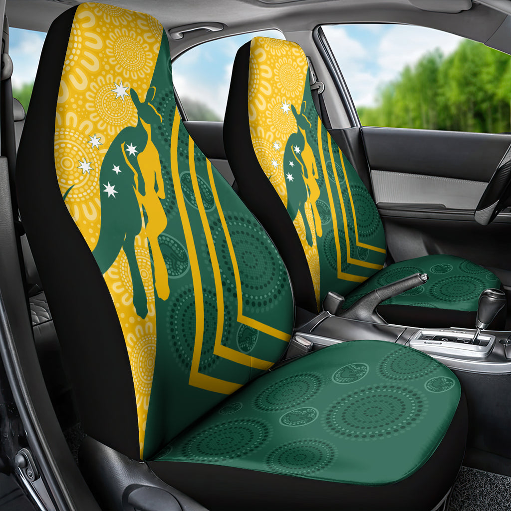 personalised-australia-socceroos-indigenous-car-seat-cover-green-gold